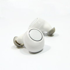 Bluetooth наушники c водозащитой IPX5 TWS-S2 (Беспроводные блютуз 5.0 наушники) серый кейс белые наушники