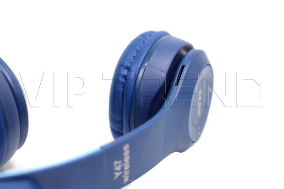 Беспроводные Bluetooth наушники Ушки котика Y47 Cat Ear и лед подсветкой(Синие)