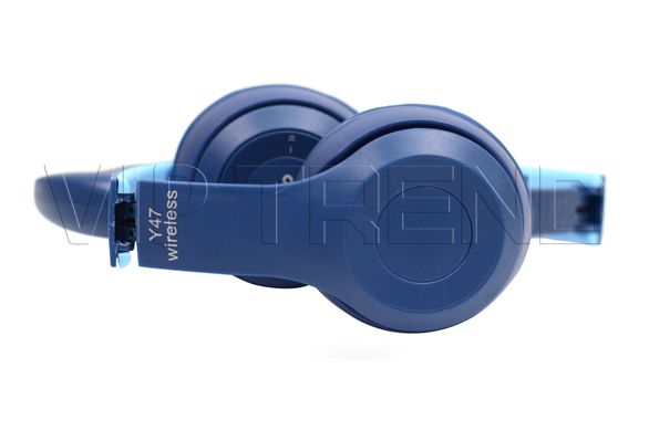 Беспроводные Bluetooth наушники Ушки котика Y47 Cat Ear и лед подсветкой(Синие)