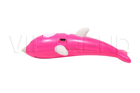 Аккумуляторная 3D ручка Wm- 9903 для детей с трафаретами и пластиком для рисования 3Д Pen дельфин розовый