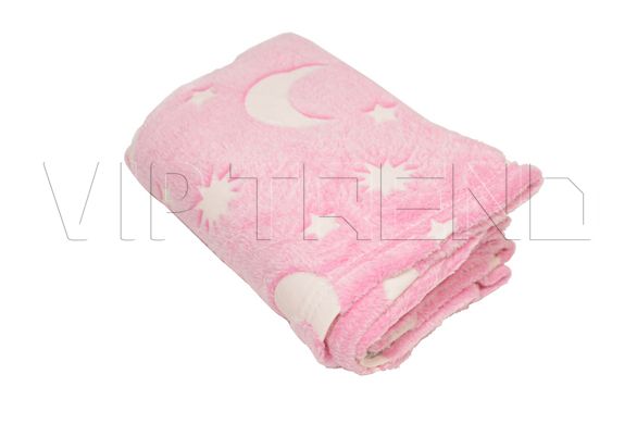 Волшебный плед-покрывало Magic Blanket светящееся в темноте 1,5 х 1,2 см розовое