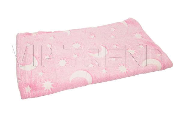 Волшебный плед-покрывало Magic Blanket светящееся в темноте 1,5 х 1,2 см розовое