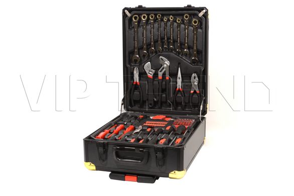 WMC Tools - большой набор инструментов с трещотками на колесах (чёрный)