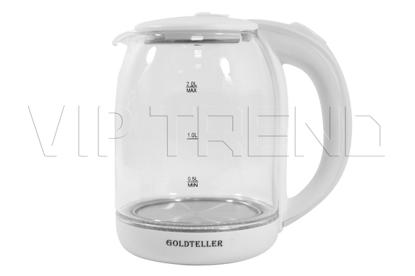 Электрический чайник Goldteller MG-06 (1500 Вт / 1.8 литра/ нержавейка/ белый)