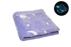 Волшебный плед-покрывало Magic Blanket светящееся в темноте 1,5 х 1,2 см синий