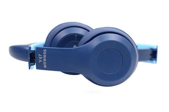 Беспроводные Bluetooth наушники Ушки котика Y47 Cat Ear и лед подсветкой(Синие)