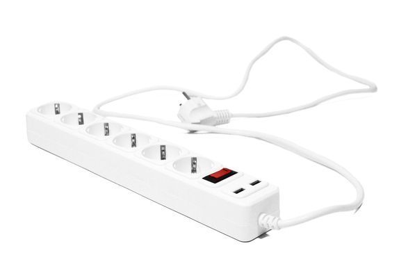 Подовжувач-мережевий фільтр 1.5 м ( 6 розеток + 2 USB)