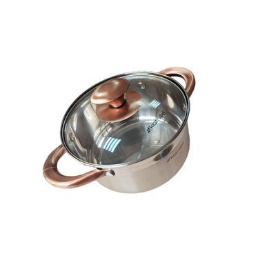 Кастрюля 3 л из нержавеющей стали с медными ручками (Ǿ20*12 см) тм Kamille.