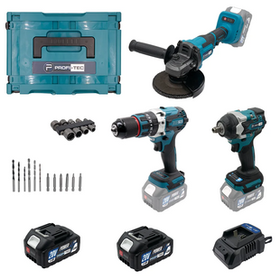 Аккумуляторный набор PROFI-TEC Combo Set 3/8 20В (DTW500BL, DHP485BL, PGA202) (2хPT2040MP (4.0Aг), зарядное устройство, кейс, PROFI-TEC