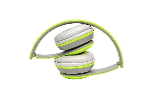 Наушники беспроводные P47 Bluetooth серо-салатовые
